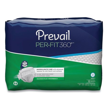 PREVAIL Per-Fit360 Degree Briefs, Maximum Plus Absorbency, Size 2, 45" to 62" Waist, 72PK PFNG-013